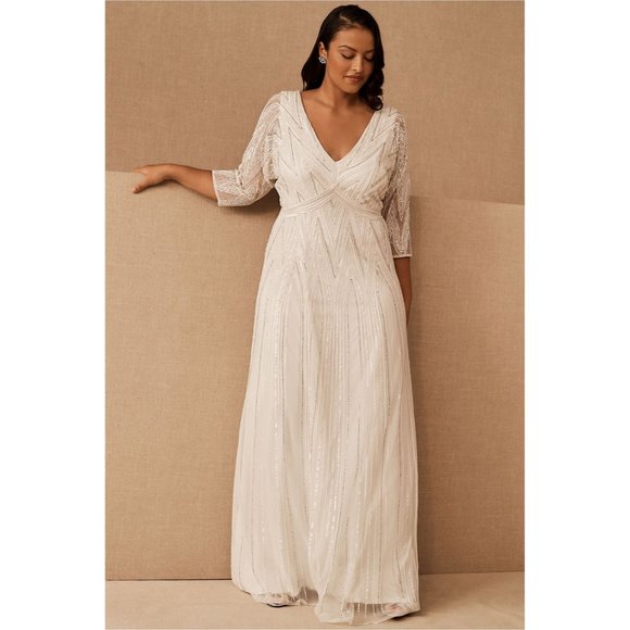 BHLDN Ellesmere Wedding Dress Size 4 Beaded - Picture 7 of 8